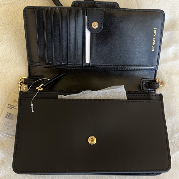 Michael Kors Heather Animal Print Black Leather Crossbody NEW - Picture 5 of 8